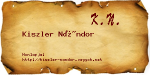 Kiszler Nándor névjegykártya