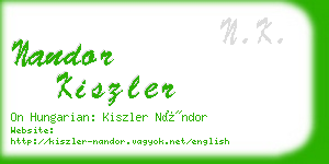 nandor kiszler business card